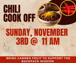 Chili Cook Off–”Not Afraid To Get Dirty” Month of Service Kick Off